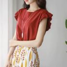 Frilled Cap-sleeve Top