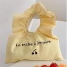 Lettering Canvas Hand Bag Light Yellow - S