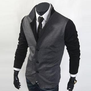 Collared Color-block Cardigan