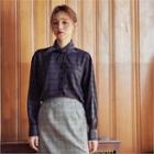 Tie-neck Checked Shirt