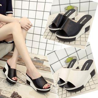 Wedge-heel Platform Slippers