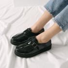 Round-toe Patent Monk Loafers