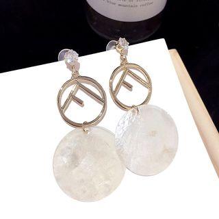 Letter Disc Drop Earring