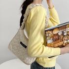 Heart Embroidered Hobo Bag