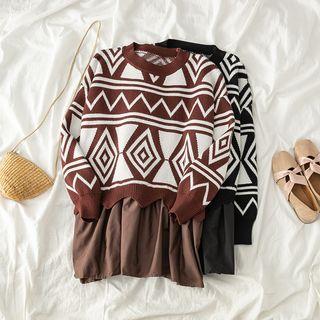 Mock Two Piece Pattern Sweater