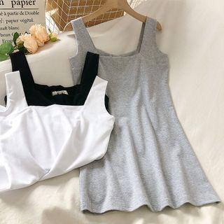 Plain U Neck Sleeveless Dress