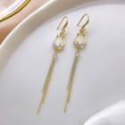 Rhinestone Tulip Fringed Earring 1 Pair - E2502 - As Shown In Figure - One Size