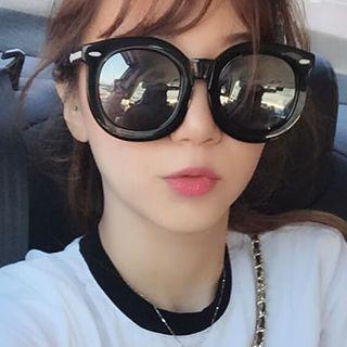Oversized Thick Frame Round Sunglasses