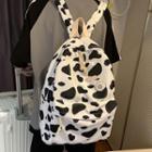 Cow Print Backpack Black & White - One Size