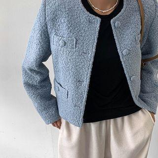 Round-neck Boucl  Tweed Jacket