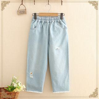 Flower Printed Jeans