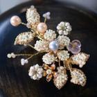 Wedding Branches Faux Pearl Hair Clip Set Of 3 - Gold - One Size