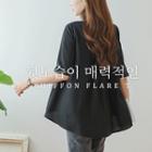 Contrast-panel A-line T-shirt