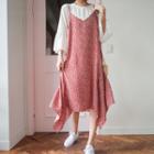Spaghetti-strap Hanky Long Botanic Dress