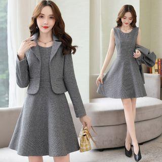 Set: Blazer + Sleeveless Mini A-line Dress