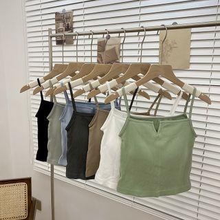 Split-neck Crop Camisole Top