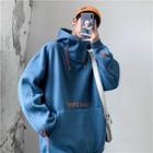 High-neck Drawstring Oversize Hoodie