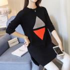 Triangle Slit Side Long Sweater