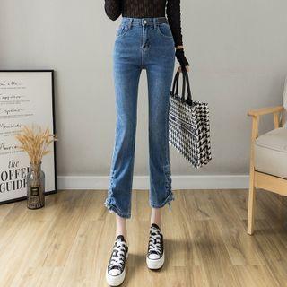 Drawstring Boot Cut Jeans