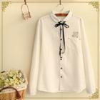 Ribbon Long-sleeve Blouse