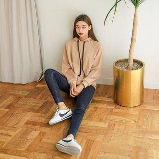 Raglan-sleeve Brushed-fleece Lined Hoodie