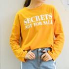 Long-sleeve Lettering T-shirt Yellow - One Size