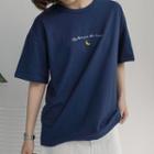 Print Embroidered Loose-fit T-shirt