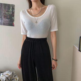 Short-sleeve See-through T-shirt
