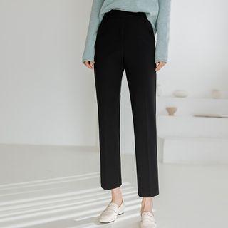 Band-waist Straight-leg Pants