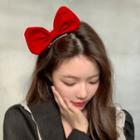 Bow Faux Suede Hair Clip Red - One Size