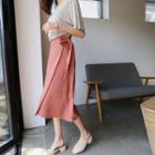Tie-waist Wrap Midi Skirt