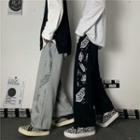 Patterned Drawstring Hem Jogger Pant