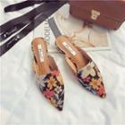 Faux-leather Printed Mules