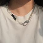 Bead Resin Alloy Necklace 1 Pc - Black & White - One Size