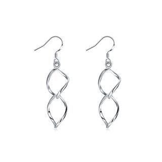 Romantic Simple Fashion Leaf Earrings Silver - One Size