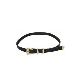Engraved Buckle Faux-leather Belt