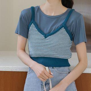 Short-sleeve T-shirt / V-neck Camisole Top