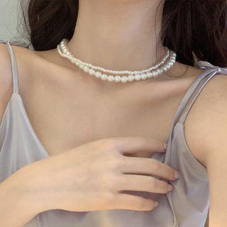 Faux Pearl Necklace Necklace - Faux Pearl - White - One Size