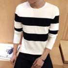 Contrast Color Long-sleeved T-shirt