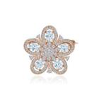 Fashion And Elegant Plated Rose Gold Flower Brooch With Cubic Zirconia Rose Gold - One Size