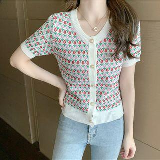 Contrast Stitching Long-sleeve Cardigan As Shown In Figure - One Size