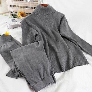 Set: Turtle Sweater + Harem Knit Pants