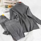 Set: Turtle Sweater + Harem Knit Pants