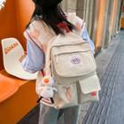 Applique Multi-pocket Backpack / Bag Charm / Set
