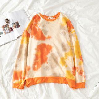 Long-sleeve Print Loose-fit Top As Shown In Figure - One Size