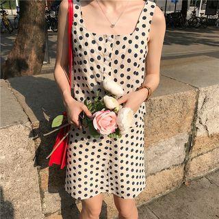 Set: Polka Dot Sleeveless Top + A-line Skirt