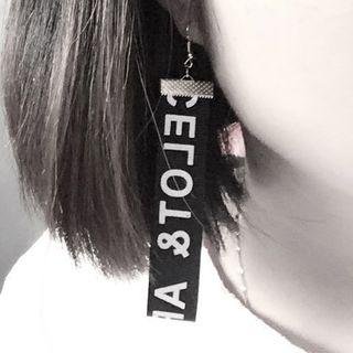 Lettering Ribbon Drop Earring