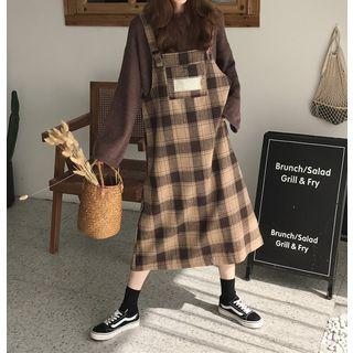 Knitted Polo Shirt / Plaid Jumper Dress