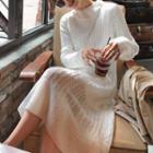 Set: Long-sleeve Midi Sweater Dress + Slipdress