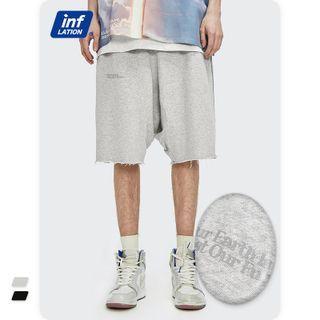 Frayed Lettering Loose Shorts